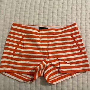 JCrew Orange/White Stripe Shorts - Size 4
